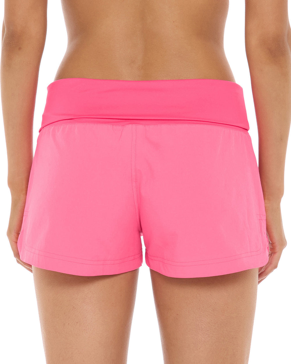 closeup of woman wearing pink shorts