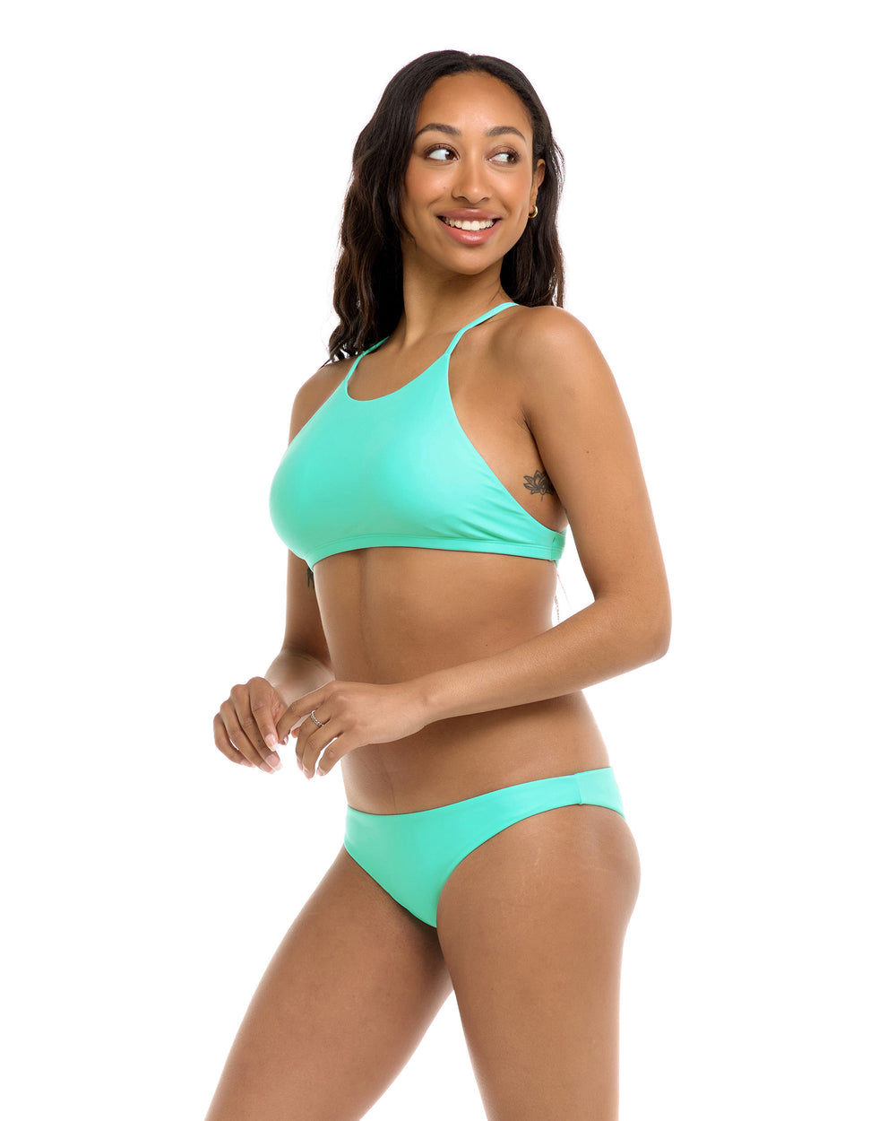 Smoothies Alesha High Neck Bikini Top - Sea Mist