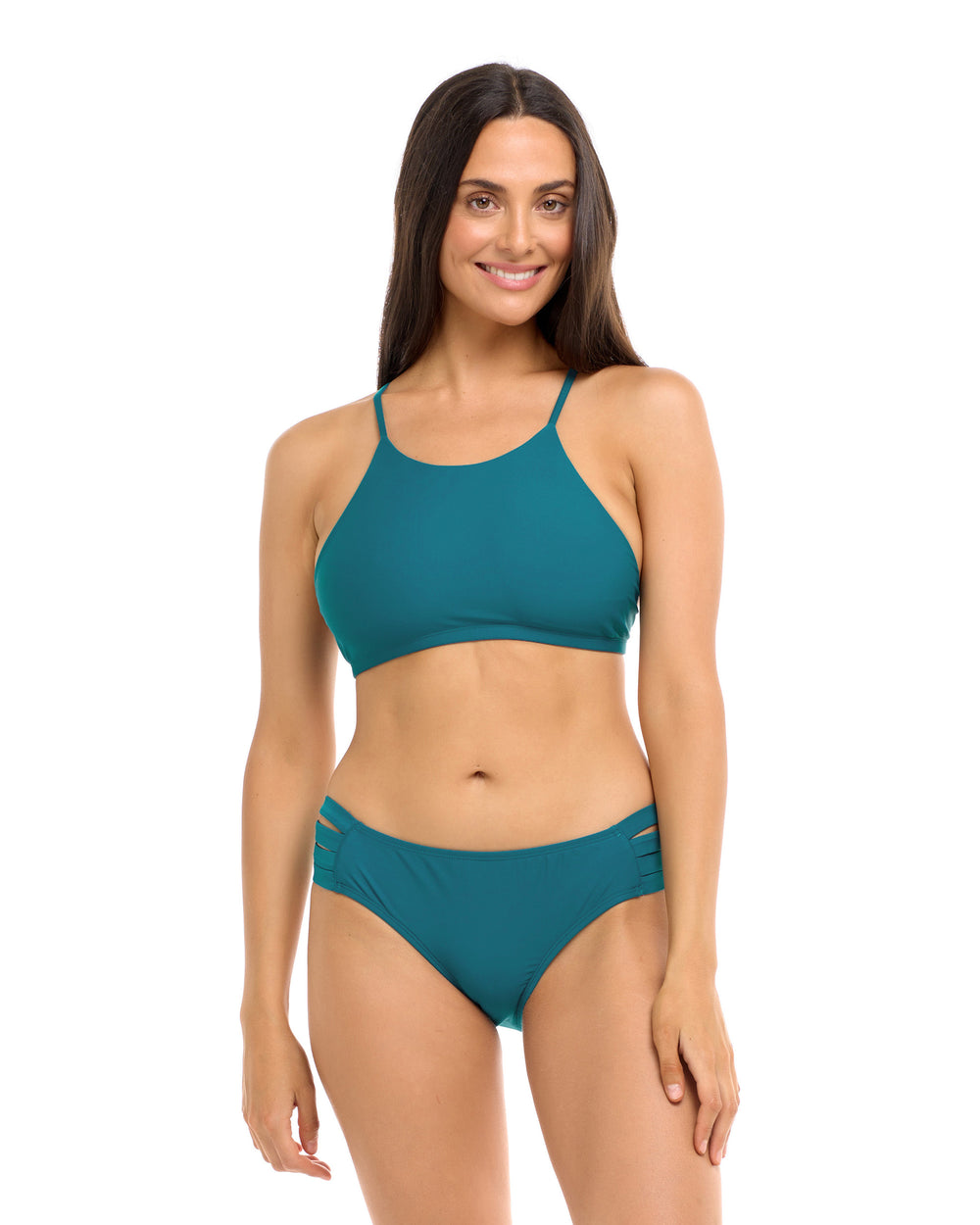 Smoothies Alesha High Neck Bikini Top - Kingfisher