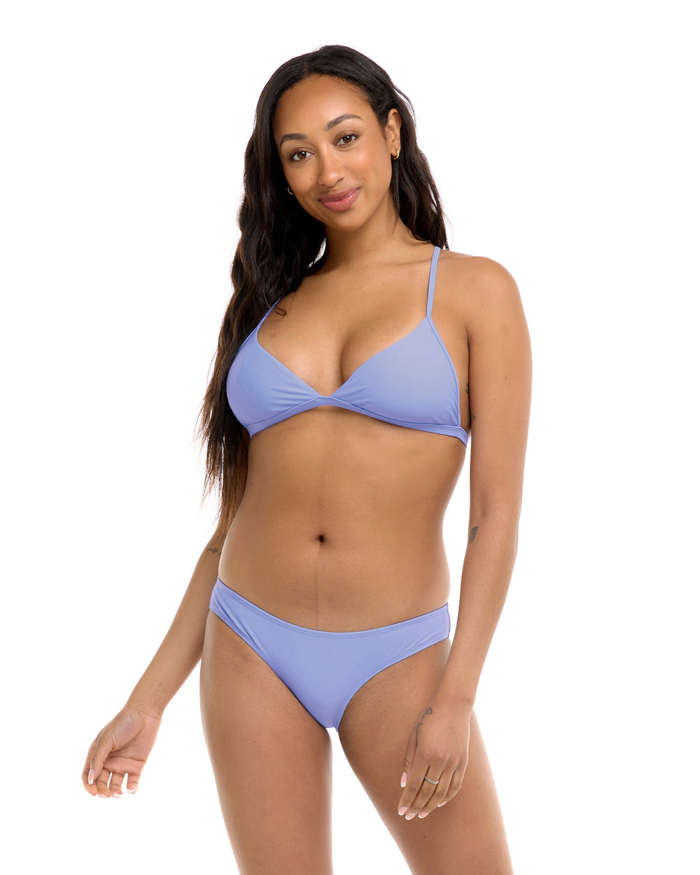 Smoothies Evelyn Fixed Triangle Bikini Top - Periwinkle