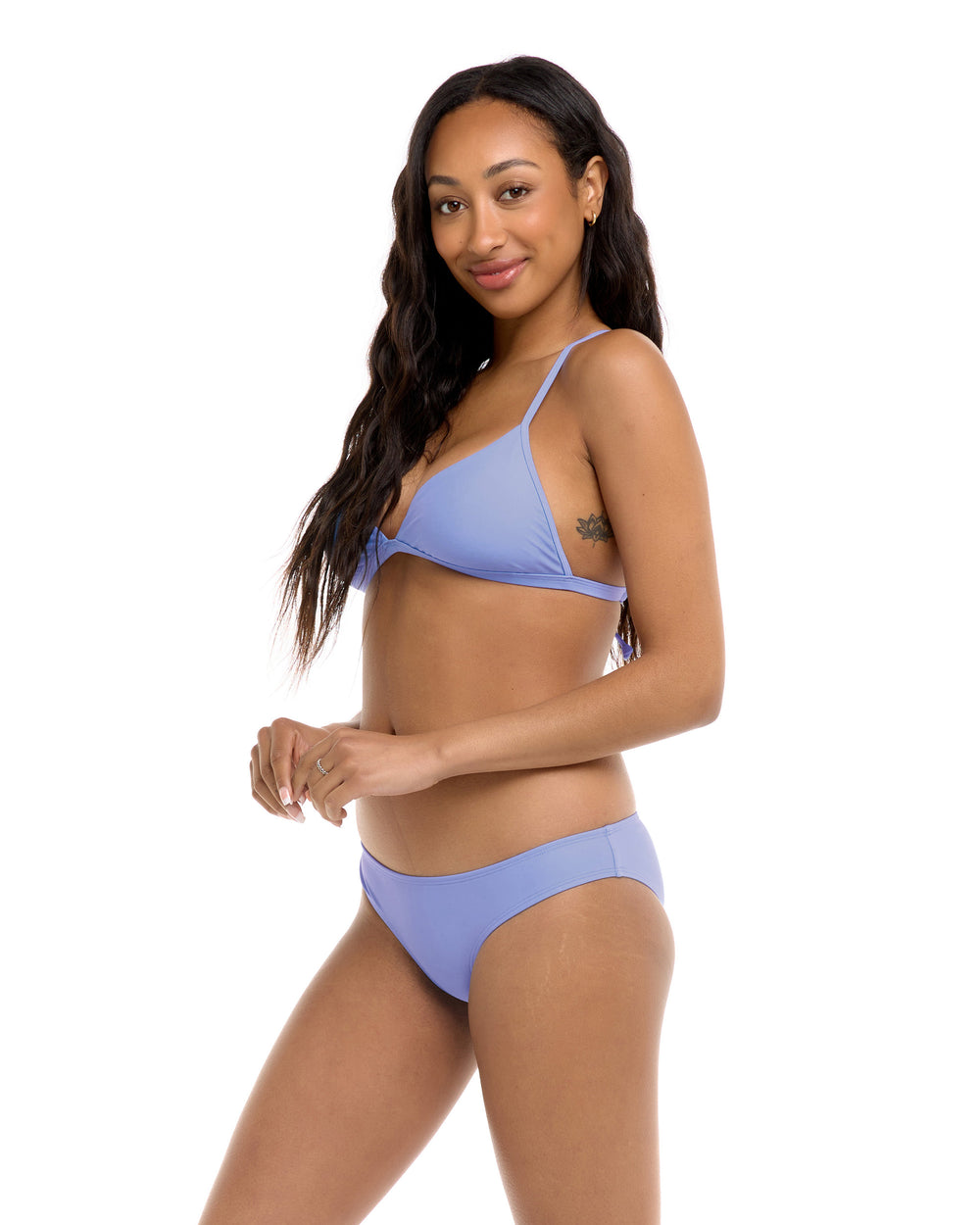 Smoothies Evelyn Fixed Triangle Bikini Top - Periwinkle