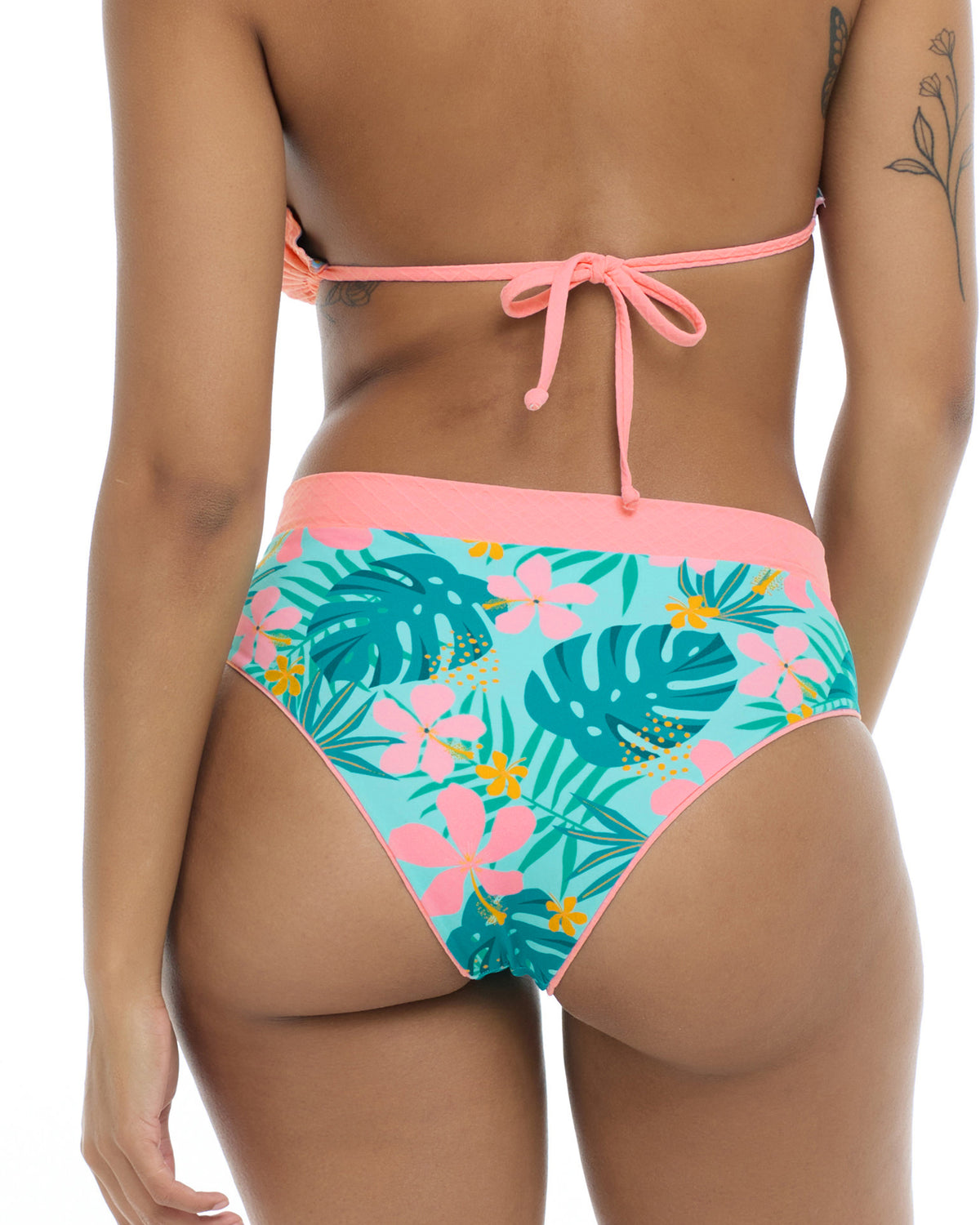 Flor Nove Marlee Reversible High-Waist Bikini Bottom - Flor Nove / Sea Mist