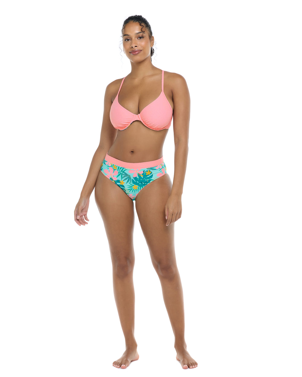 Flor Nove Solo Reversible D-F Cup Bikini Top - Flor Nove / Sea Mist