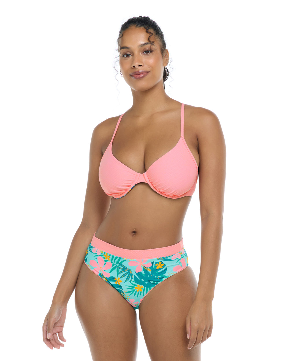 Flor Nove Solo Reversible D-F Cup Bikini Top - Flor Nove / Sea Mist