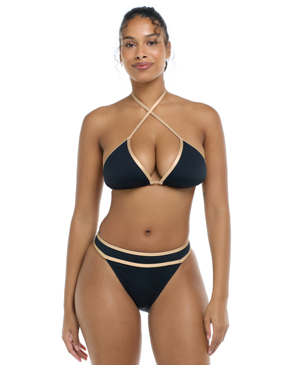 Undersea Dita Triangle Bikini Top D - Black Gold