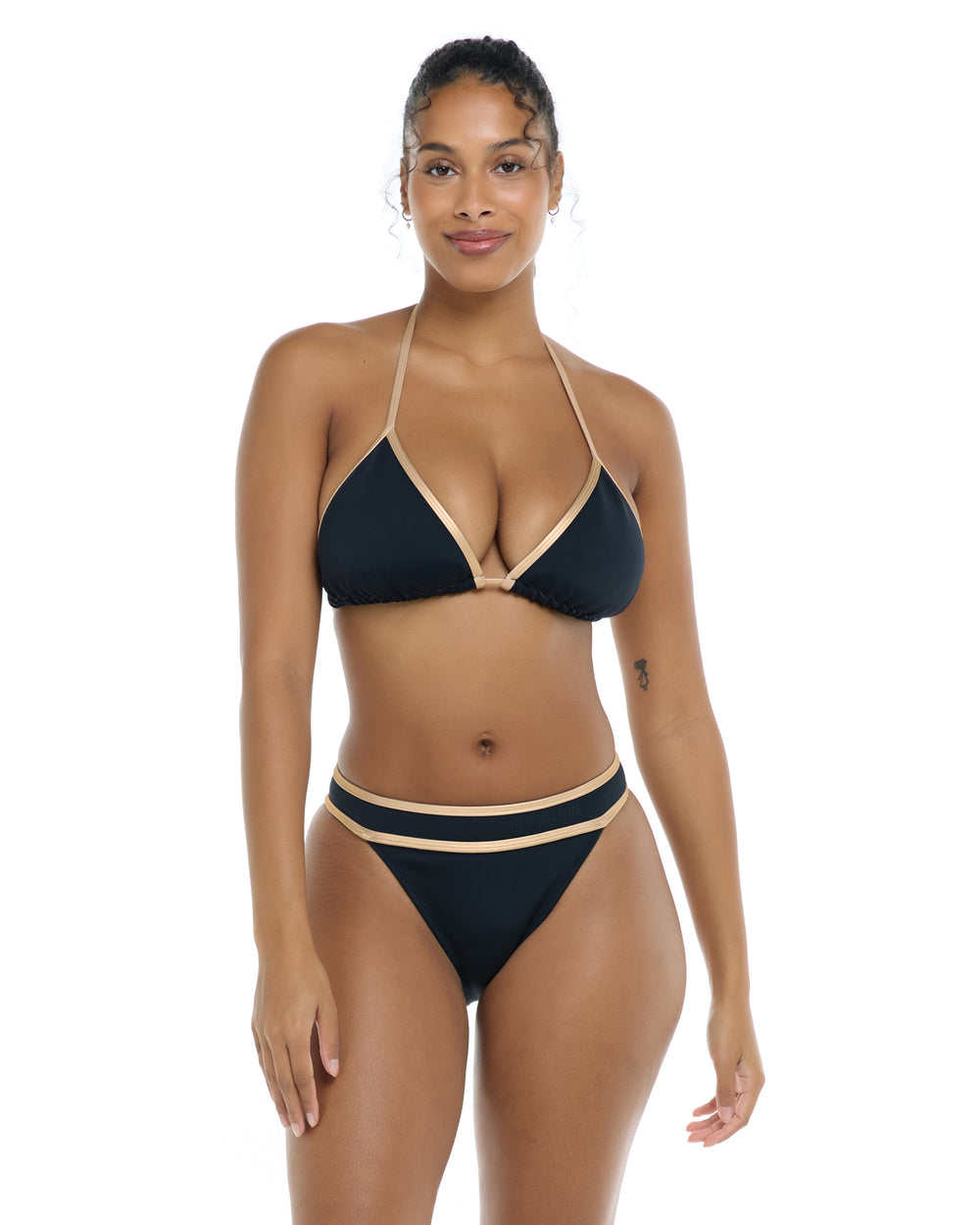 Undersea Dita Triangle Bikini Top D - Black Gold