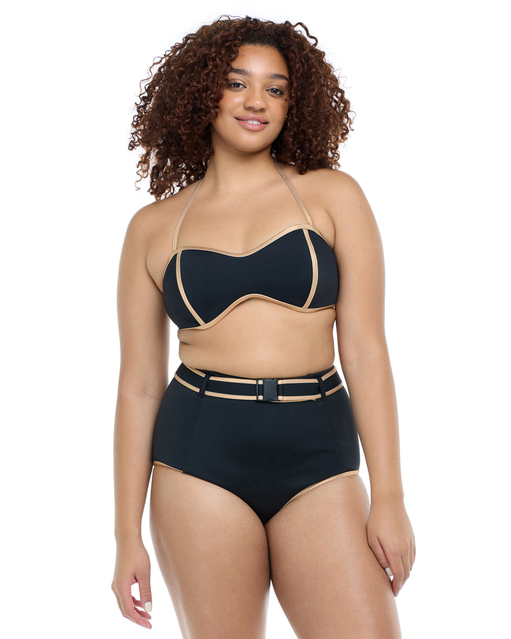 Undersea Tainted Love Retro Bandeau - Black Gold