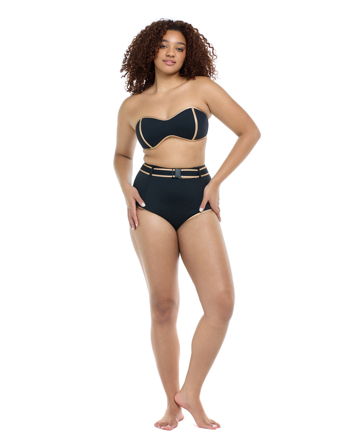 Undersea Tainted Love Retro Bandeau - Black Gold