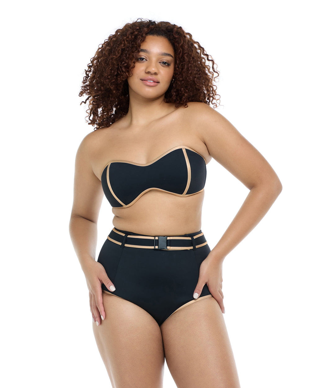 Undersea Tainted Love Retro Bandeau - Black Gold