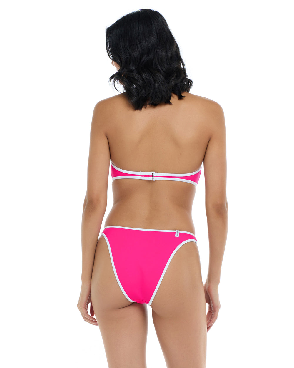 Undersea Tainted Love Retro Bandeau - Flamingo Pink White