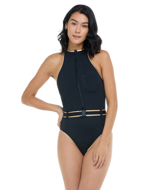 Undersea Express Yourself One-Piece Swimsuit - Black Gold