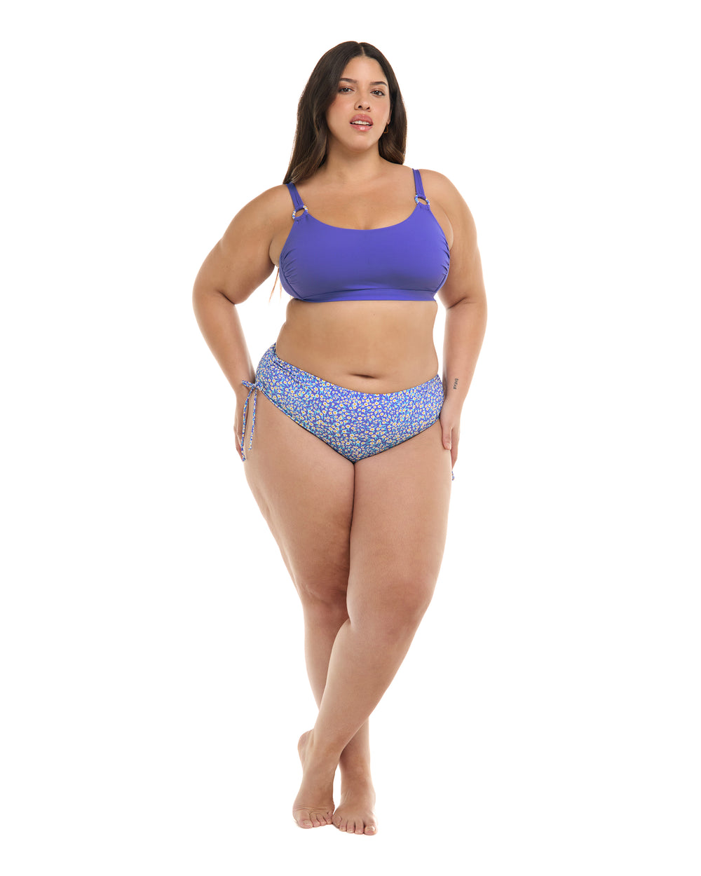 Bellium Amore Plus Size Scoop Bikini Top - Clearwater