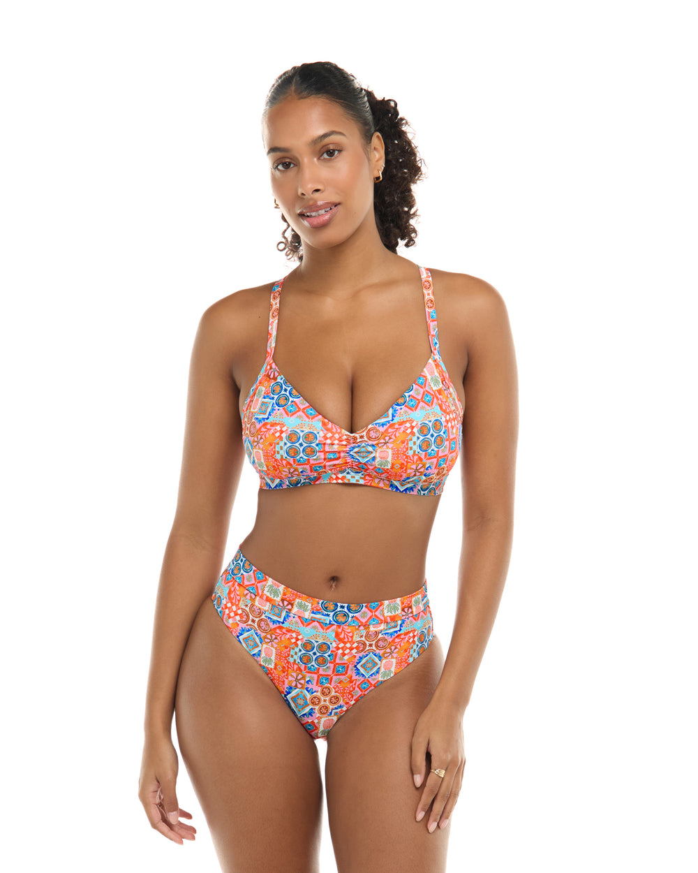 Festive Drew D-F Cup Swim Top - Apricot