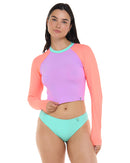 Image of Line Up Let It Be Crop Rashguard - Lavender