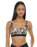Image of Mystic Star Cross-Over Sports Bra - Black