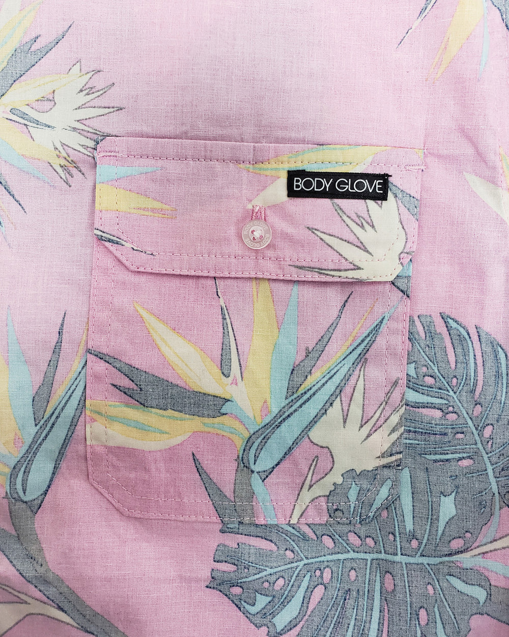 Men's Birds of Paradise Button Down Shirt - Pink