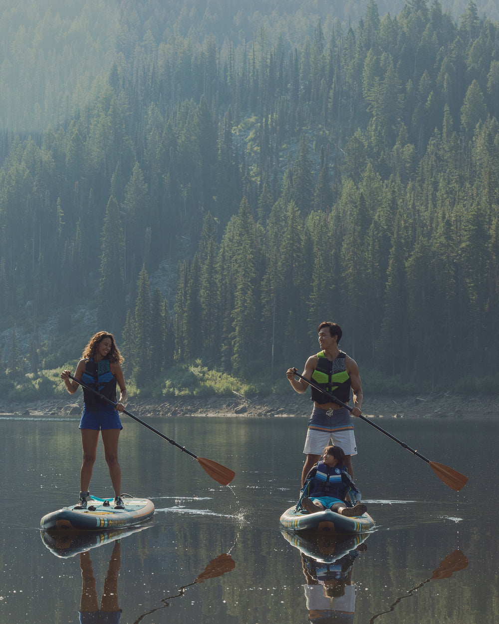 X2 2-Person Inflatable SUPYAK - Wood/Deep Sea