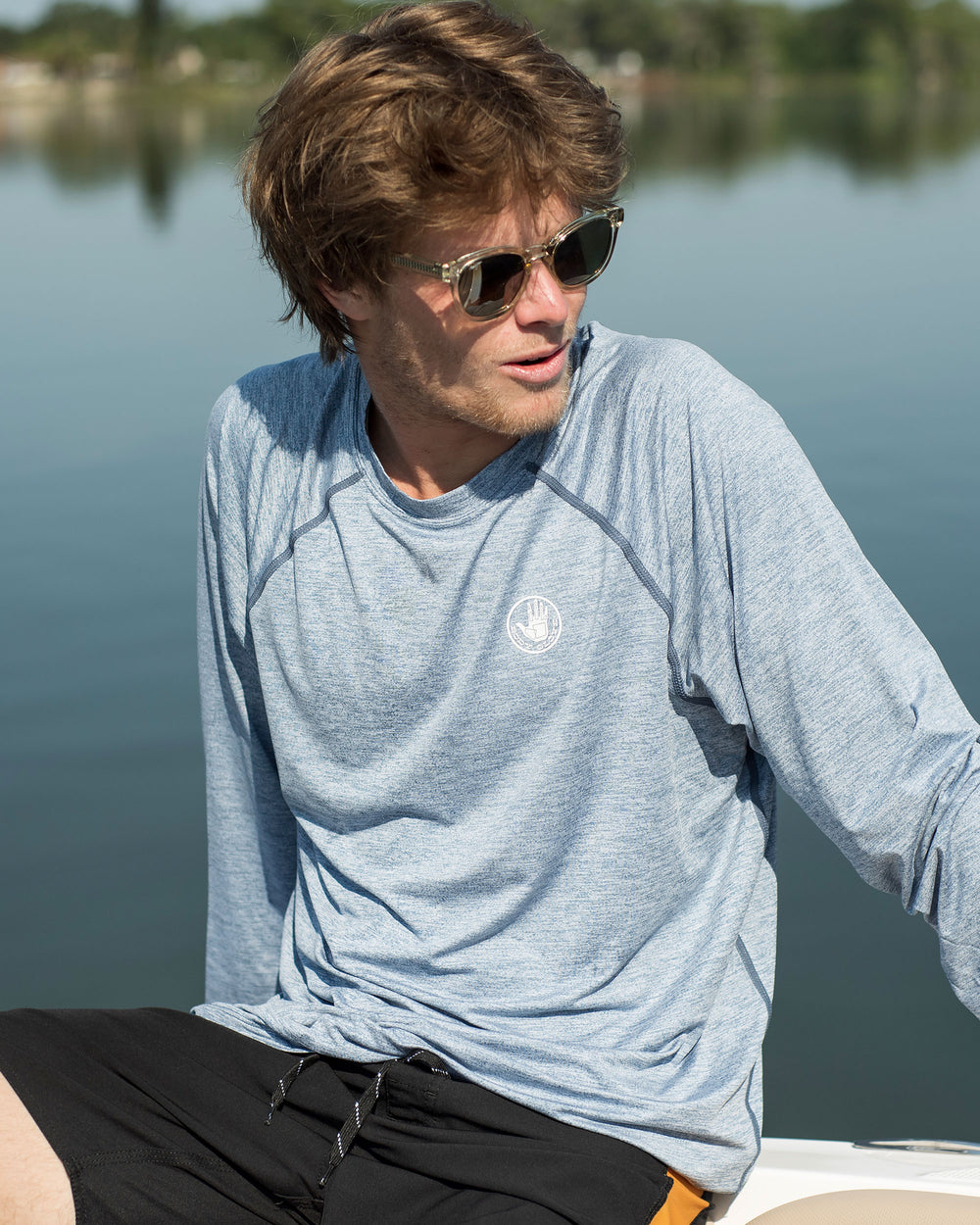 Long-Sleeved Raglan UPF 50+ T-Shirt - Blue