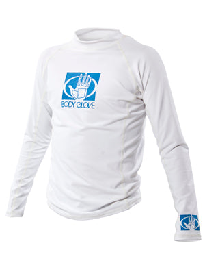 Basic Junior Long-Arm Lycra Rash Guard - White