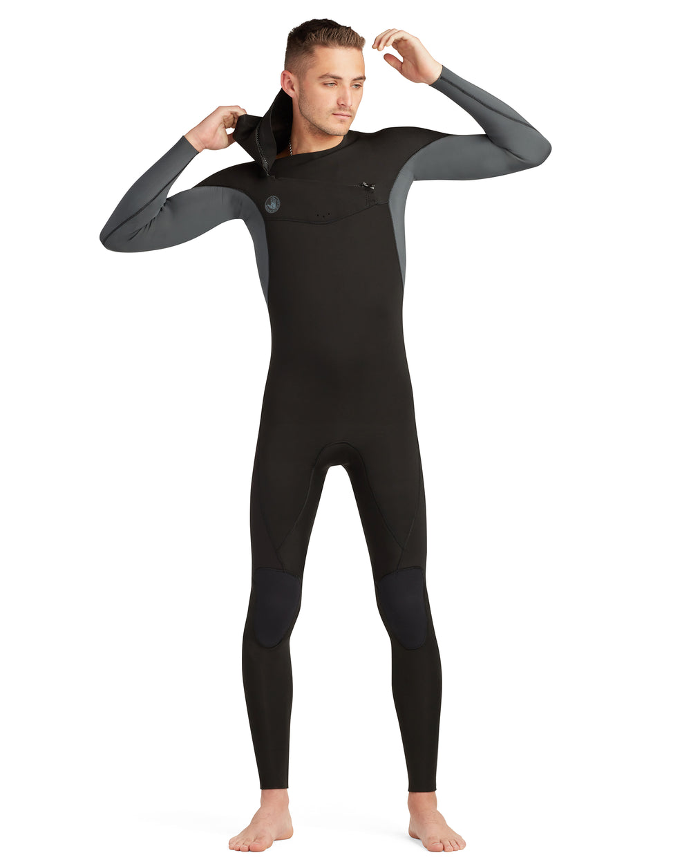 Phoenix 3/2mm Men's Chest-Zip Fullsuit - Black/Charcoal
