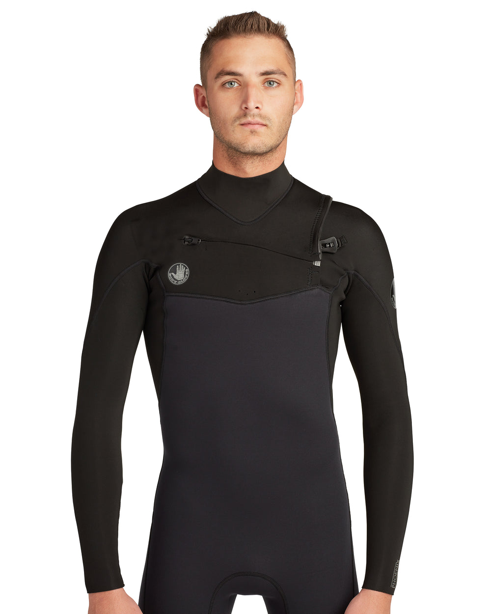 Phoenix 2mm Men's Chest-Zip L/S Springsuit - Black