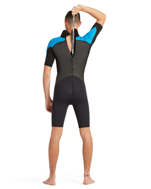 Phoenix 2mm Men's Back-Zip S/S Springsuit - Blue