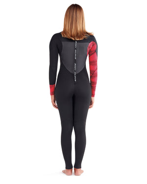 EOS 3/2mm Back-Zip Women's Fullsuit - Red/Black
