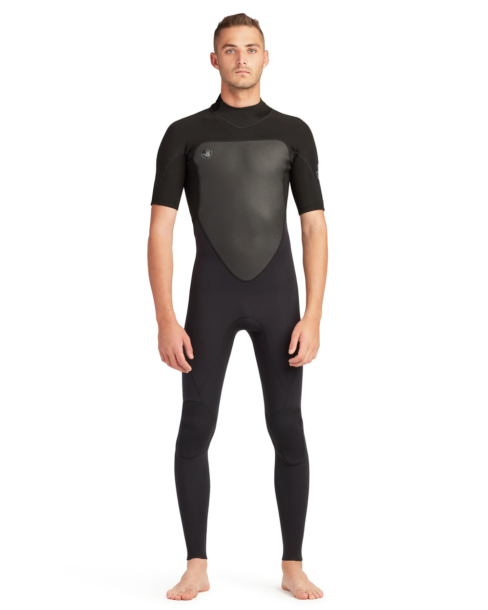 Phoenix 2/2mm Back Zip Short Sleeve Full Wetsuit - Black