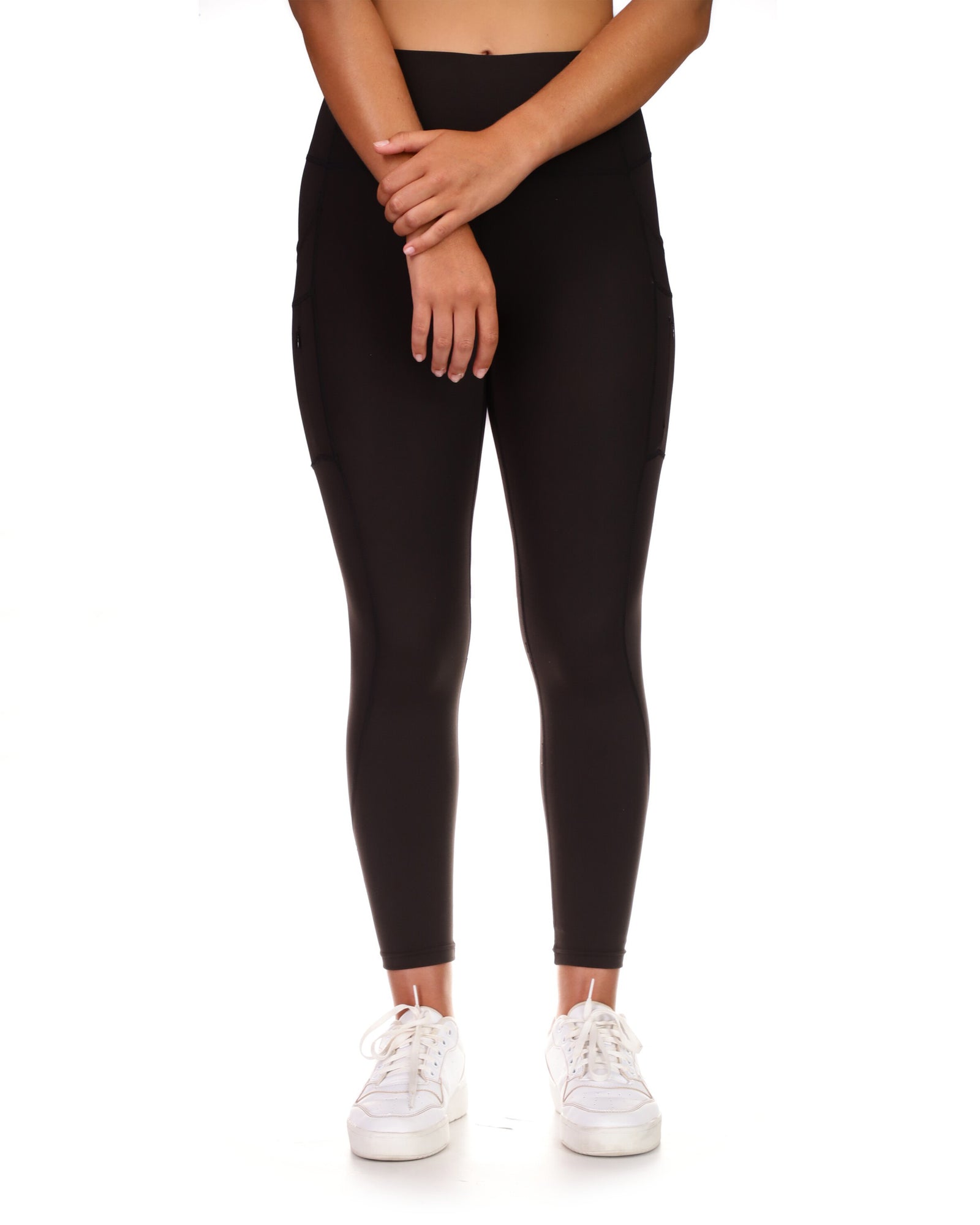 Breezy 7/8 High-Rise Legging w/ Zippered Pockets - Black