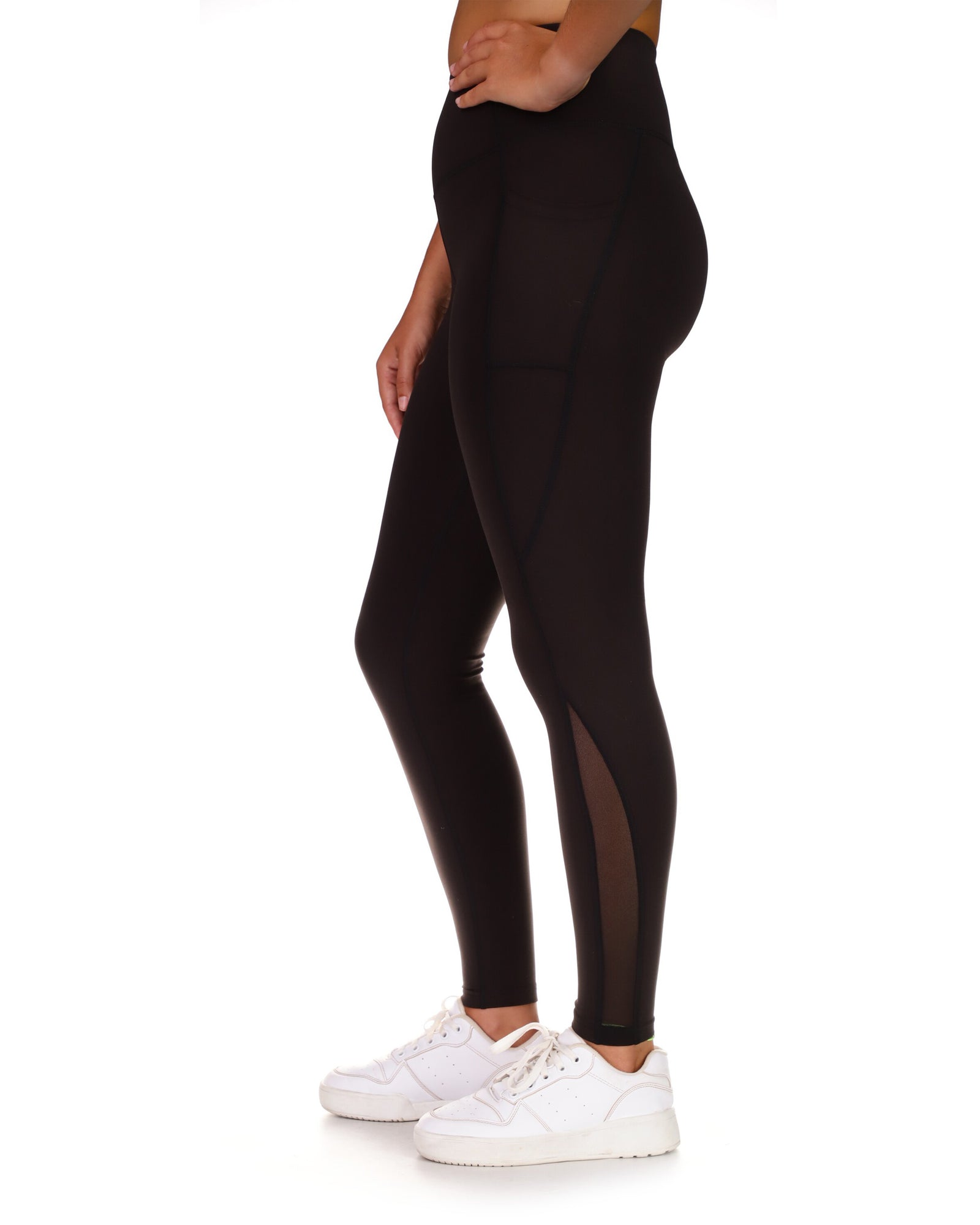 Yin to my Yang Legging With Mesh Panels - Black