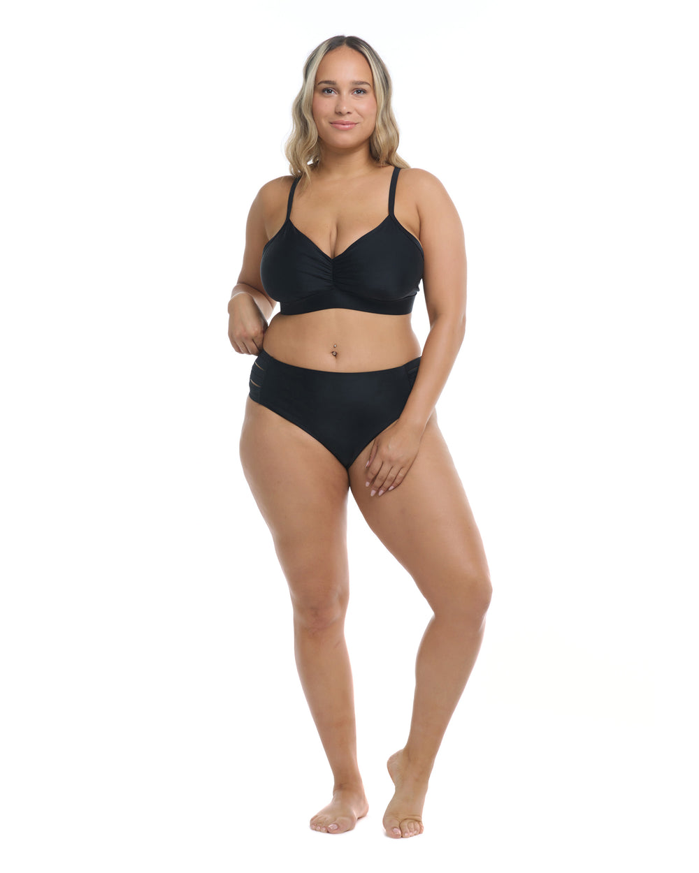 Smoothies Drew Plus Size Bikini Top - Black