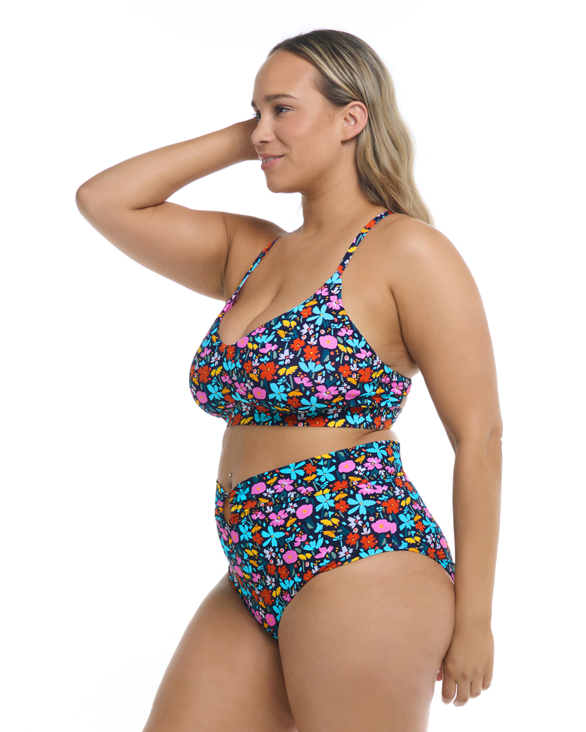 Vivid Field Ruth Plus Size Triangle Bikini Top - Indigo