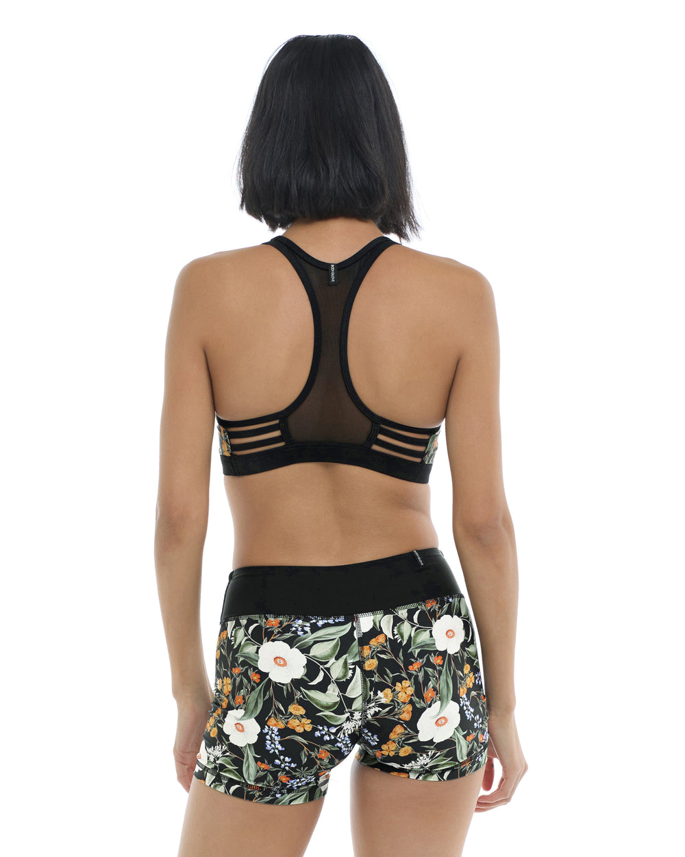 Inflorescence Equalizer Medium Support Cross-Over Sports Bra - Black