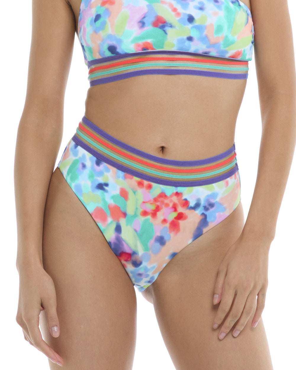 Posy Marlee High-Waist Bikini Bottom - Multi