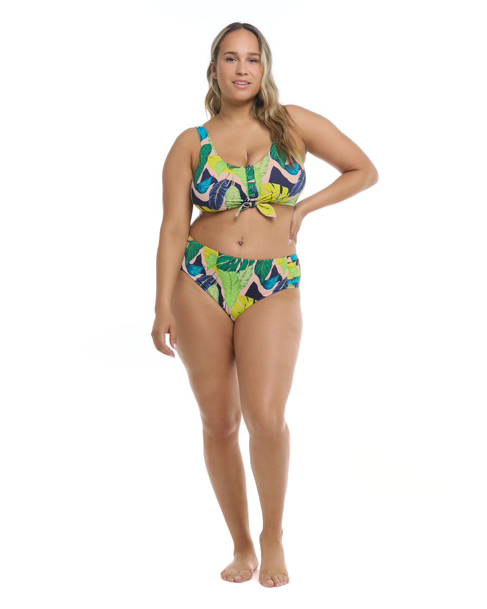 Manoa Falls Plus Size Kate Crop Bikini Top - Nightfall