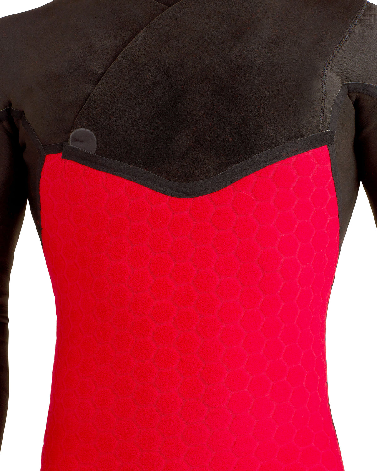 Red Cell 5/4/3mm Men's Chest-Zip Hooded Fullsuit - Black