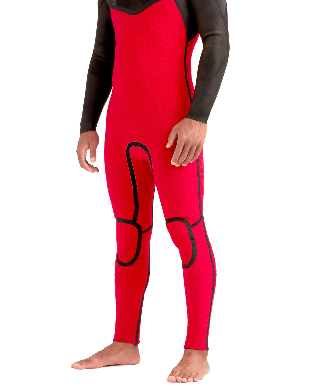 Red Cell 4/3mm Men's Chest-Zip Hooded Fullsuit - Black