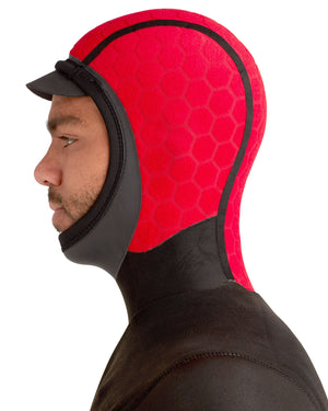 Red Cell 5/4/3mm Men's Chest-Zip Hooded Fullsuit - Black