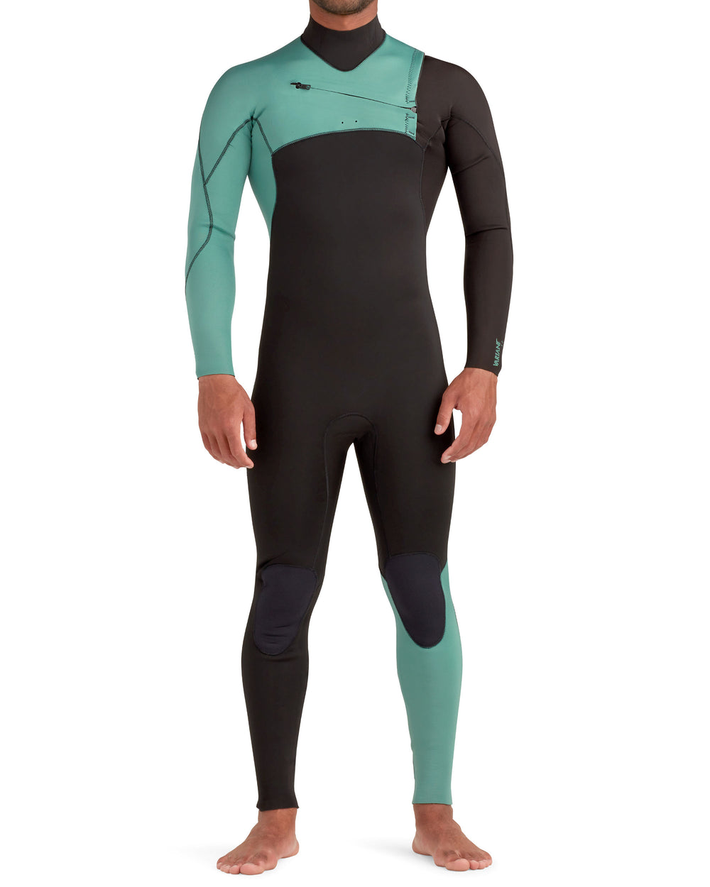 Variant 3/2mm Men's Chest-Zip Fullsuit - Black/Green