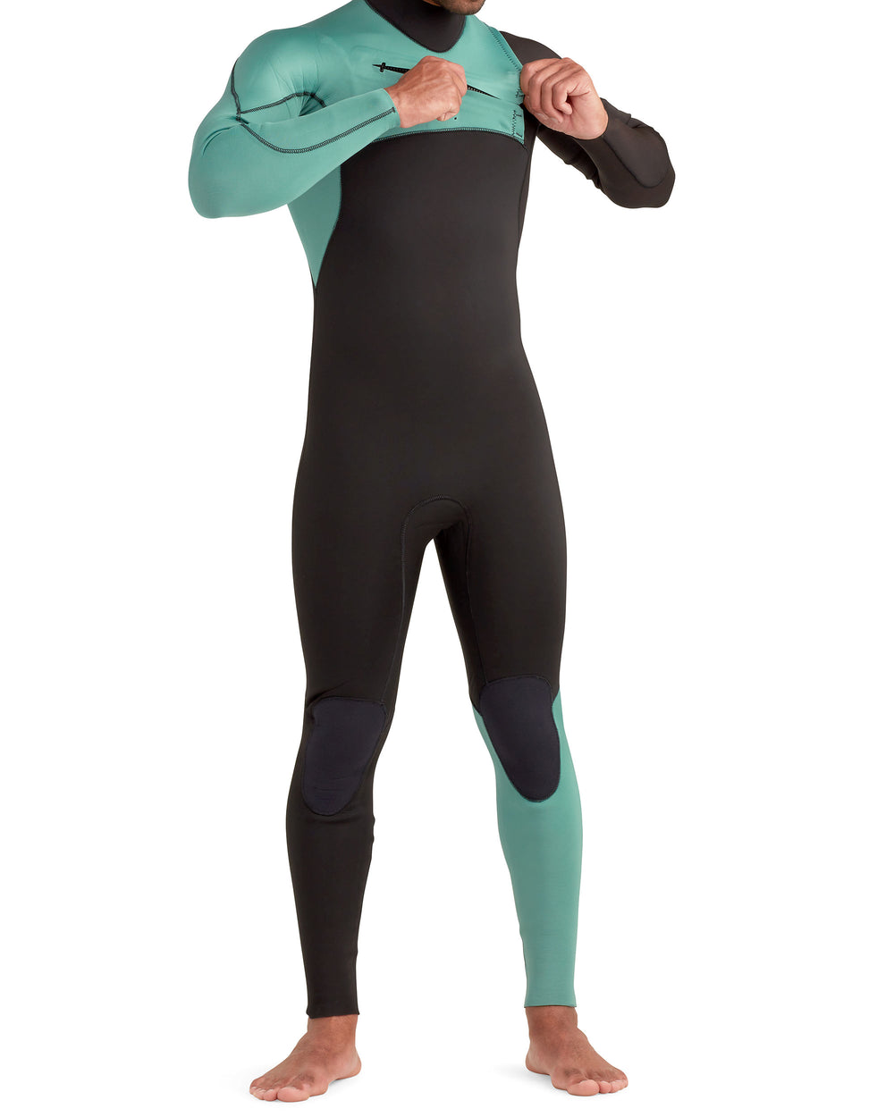 Variant 3/2mm Men's Chest-Zip Fullsuit - Black/Green