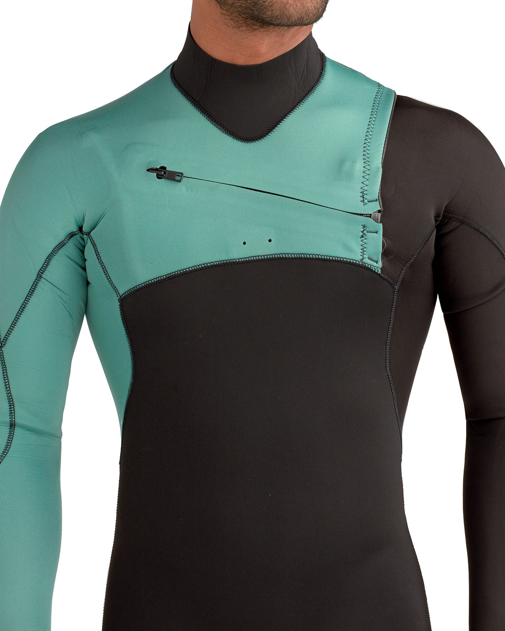 Variant 3/2mm Men's Chest-Zip Fullsuit - Black/Green