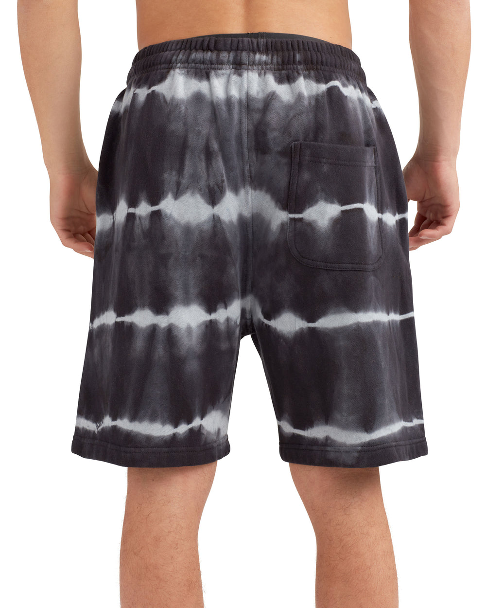 The Jogger Tie-Dyed Fleece Shorts - Black Tie Dye