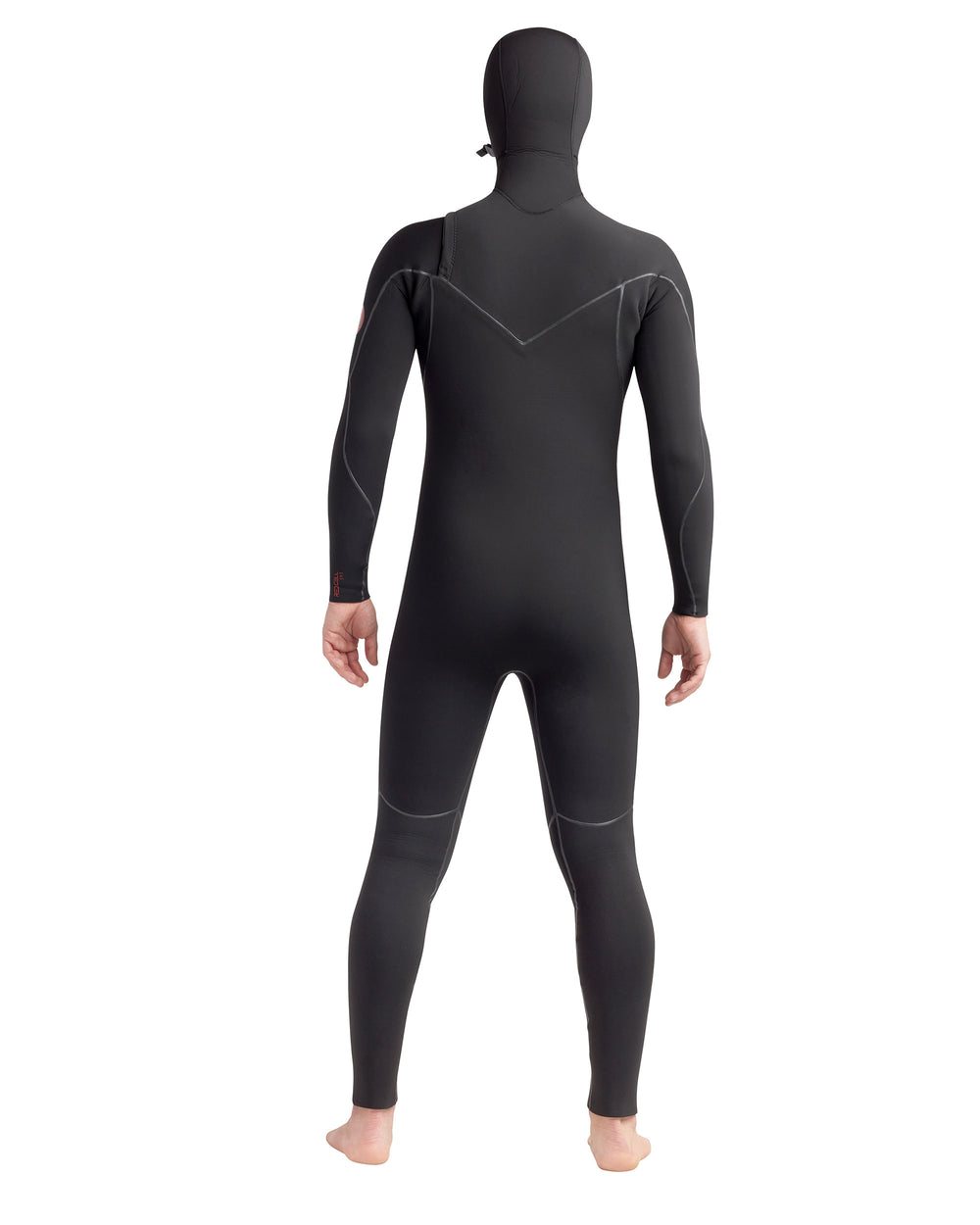 Red Cell 5/4/3mm Men's Chest-Zip Hooded Fullsuit - Black