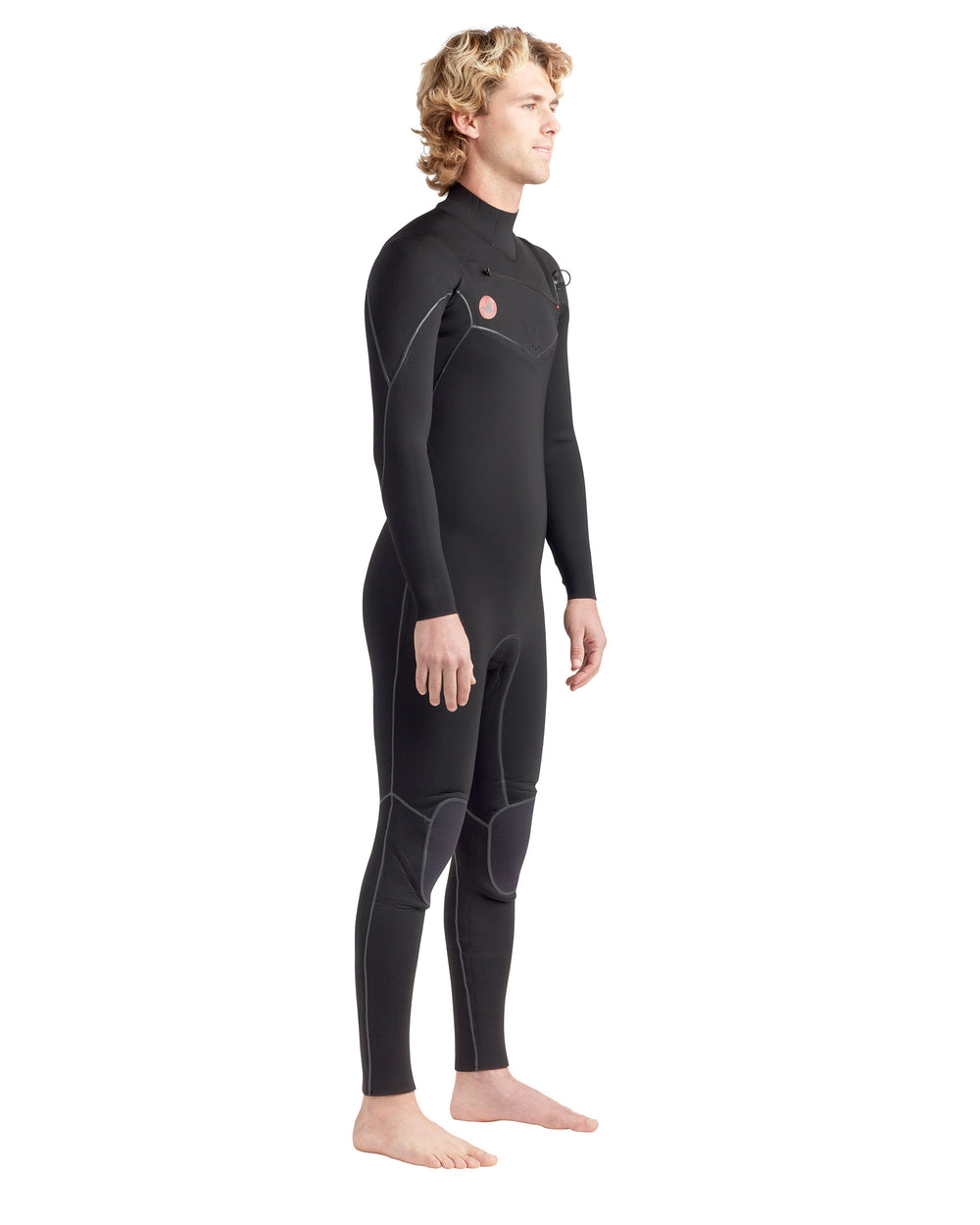 Red Cell 3/2mm Men's Chest-Zip Fullsuit - Black
