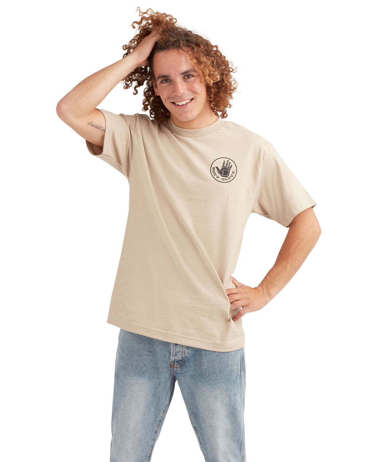 Heritage Short-Sleeved T-Shirt - Sand Black Logo