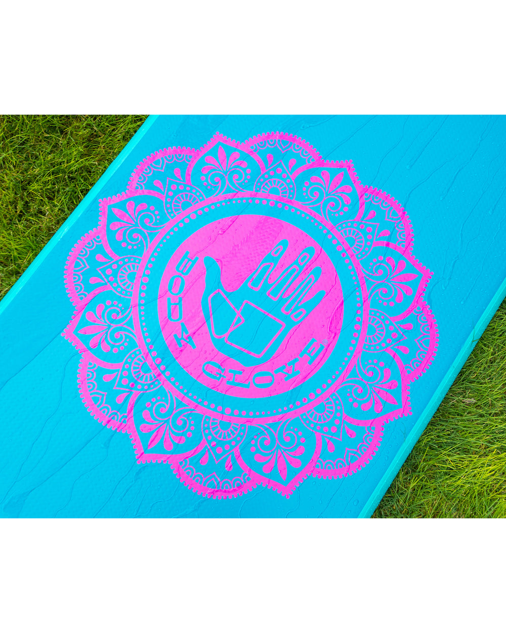 Aquabat 20' Inflatable Backyard Bouncer and Floating Dock - Blue/Pink