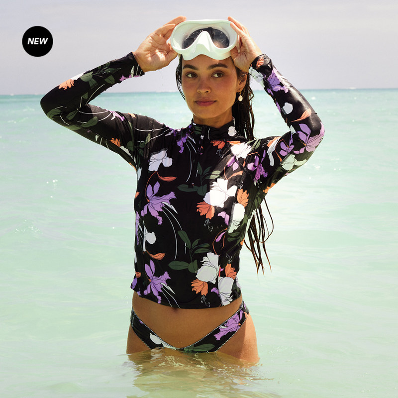  Women's Swimwear: Raelynn Long Sleeve Rash Guard - Primary view 1