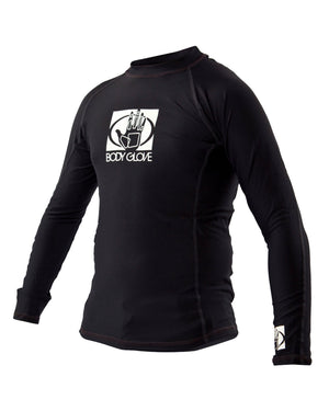 Basic Junior Long-Arm Lycra Rash Guard - Black