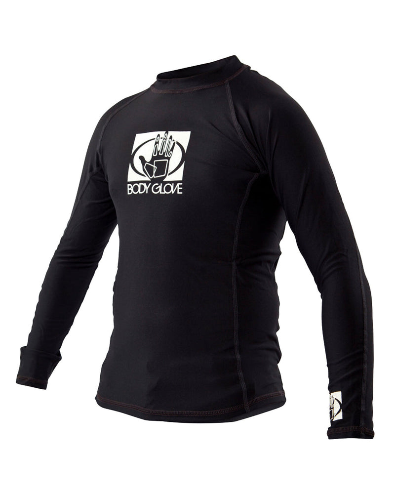 Basic Junior Long-Arm Lycra Rash Guard - Black