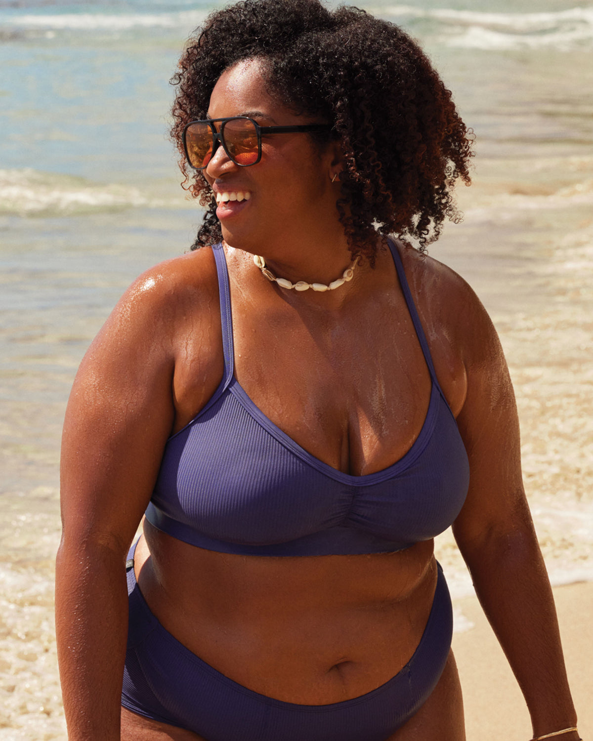 Ibiza Drew Plus Size Fixed Triangle Bikini Top - Dusk